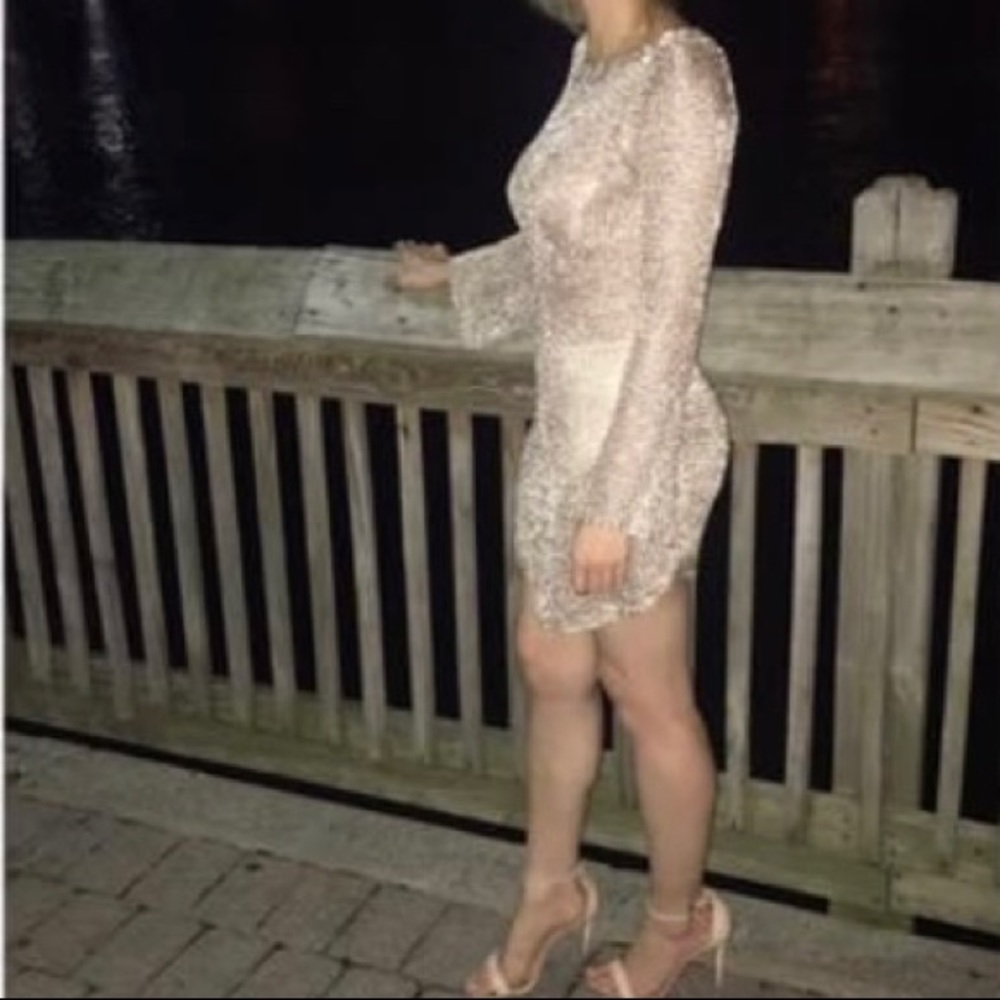 Fashion Nova gold mesh dress